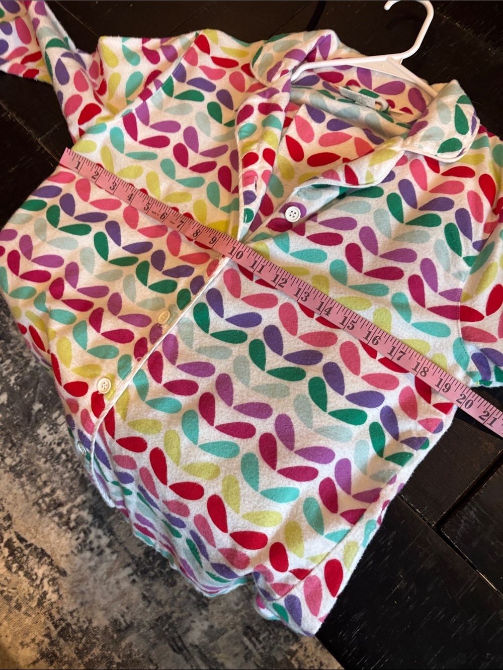 Pottery Barn Teen Colorful Patterned Button-Up Top & Pants Pajama Set Small - Picture 3 of 8